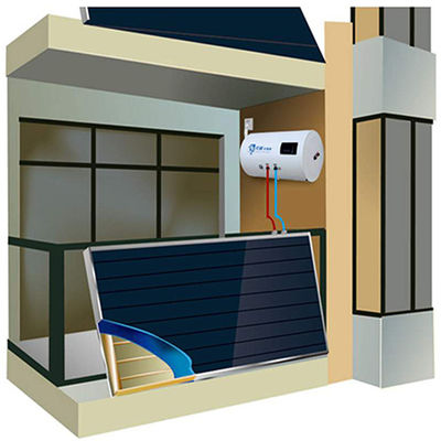 60 Liter Split Solar Powered Hot Water Heaters Dipasang di Dinding Solar Collector Sistem Pemanasan Air